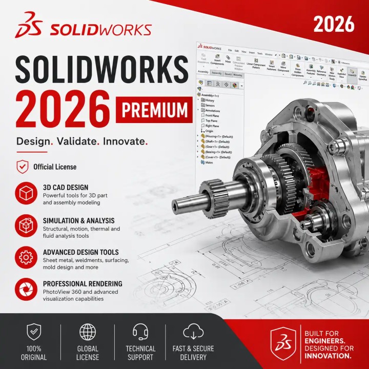 خرید لایسنس SOLIDWORKS Premium 2026 اورجینال | دانلود و فعال‌سازی